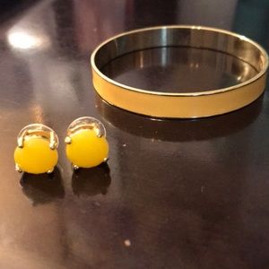 Kate Spade New York enamel bangle and earrings.